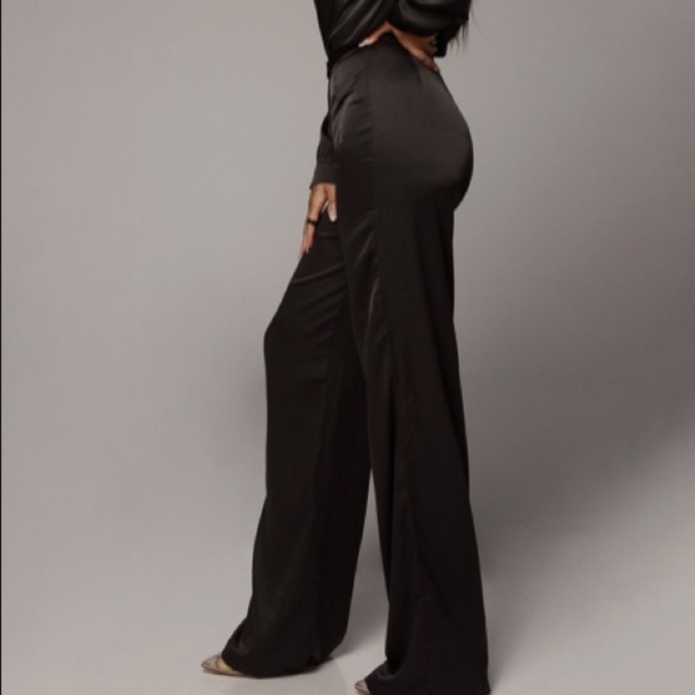 Black Satin Pants - NWT